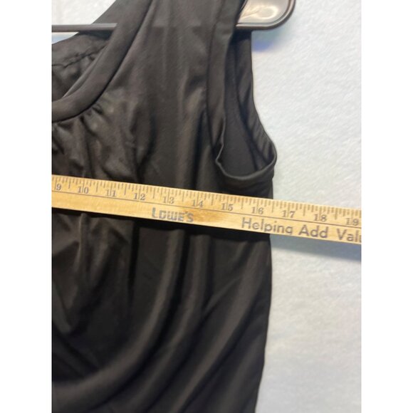 Simple Black Sleeveless Satiny Blouse No Brand No Tags - Picture 3 of 6